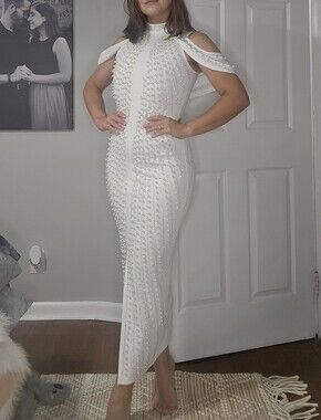 White Beaded Cocktail Dress